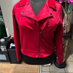 Torrid Vibrant Red Leather Jacket